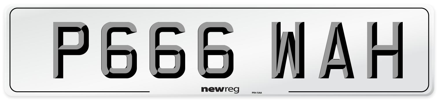 P666 WAH Number Plate from New Reg